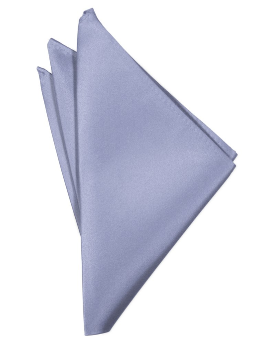 Periwinkle Solid Satin Pocket Square - Tuxedo Club
