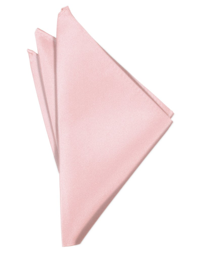 Pink Solid Satin Pocket Square - Tuxedo Club
