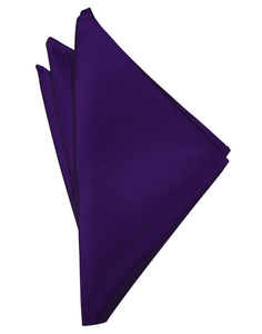 Purple Solid Satin Pocket Square - Tuxedo Club