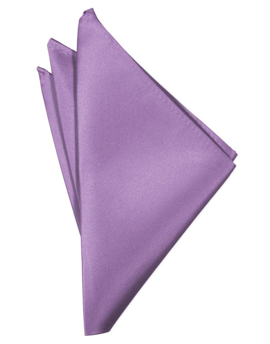 Wisteria Solid Satin Pocket Square - Tuxedo Club