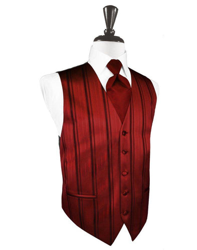 Apple Striped Satin Vest - Tuxedo Club