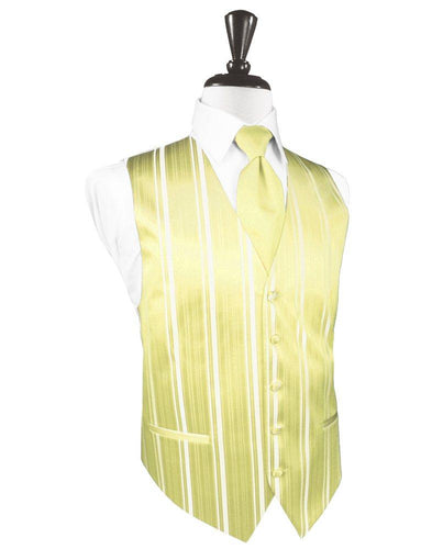 Banana Striped Satin Vest - Tuxedo Club