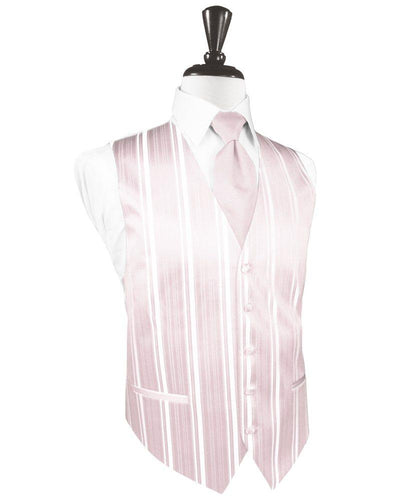 Blush Striped Satin Vest - Tuxedo Club