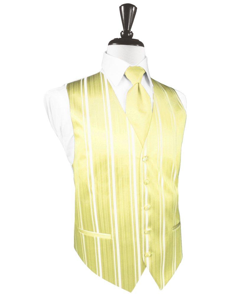 Canary Striped Satin Vest - Tuxedo Club