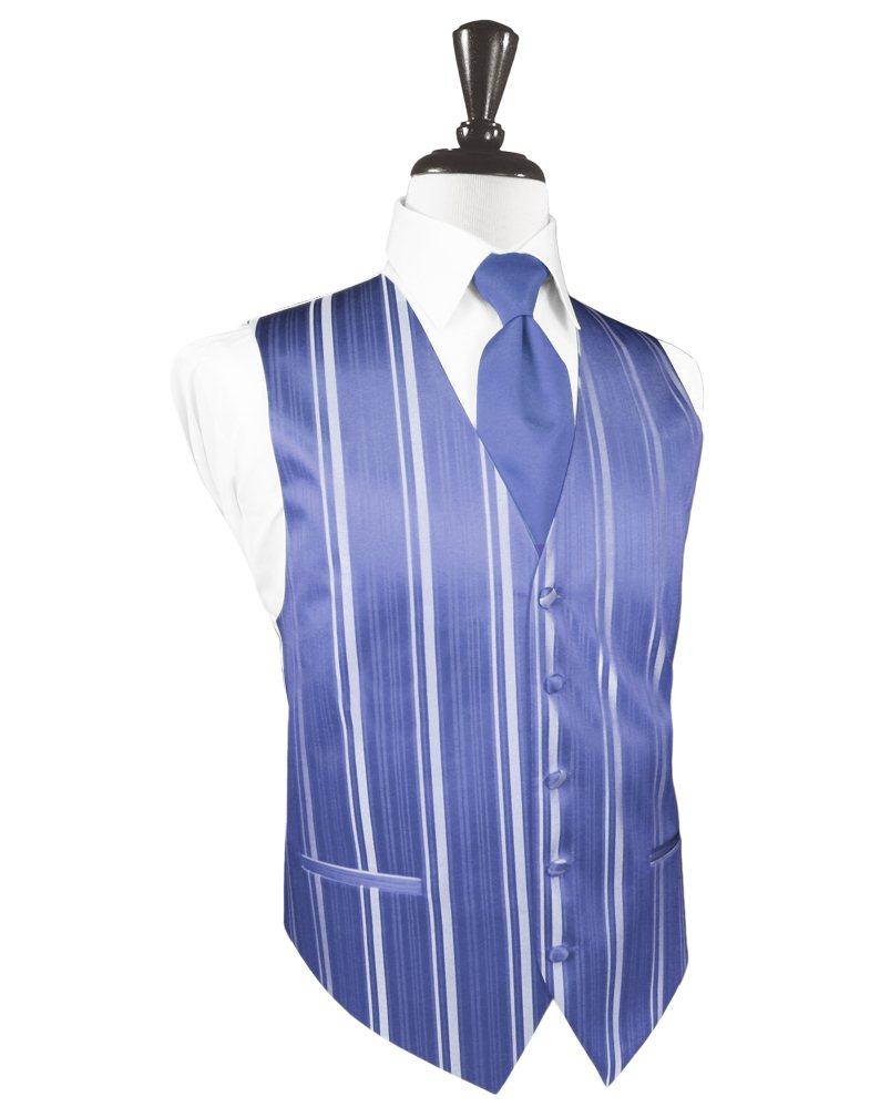 Cornflower Striped Satin Vest - Tuxedo Club