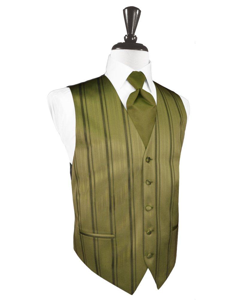 Fern Striped Satin Vest - Tuxedo Club