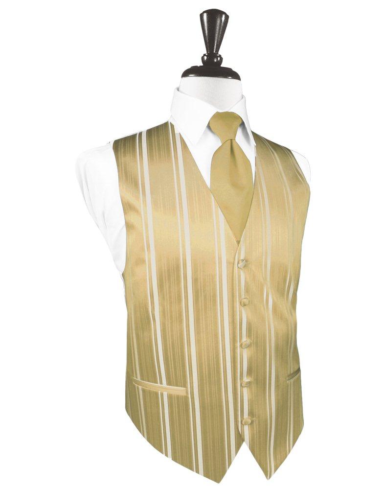 Harvest Maize Striped Satin Vest - Tuxedo Club