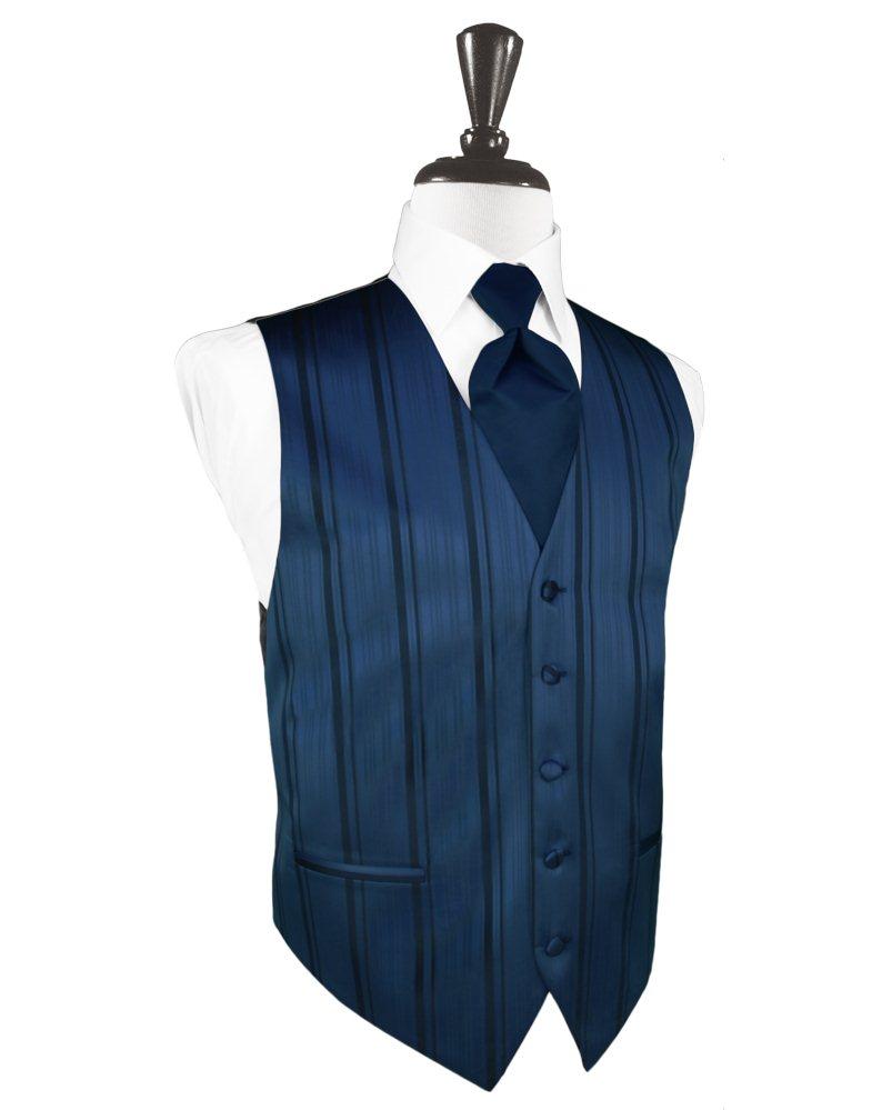 Peacock Striped Satin Vest - Tuxedo Club