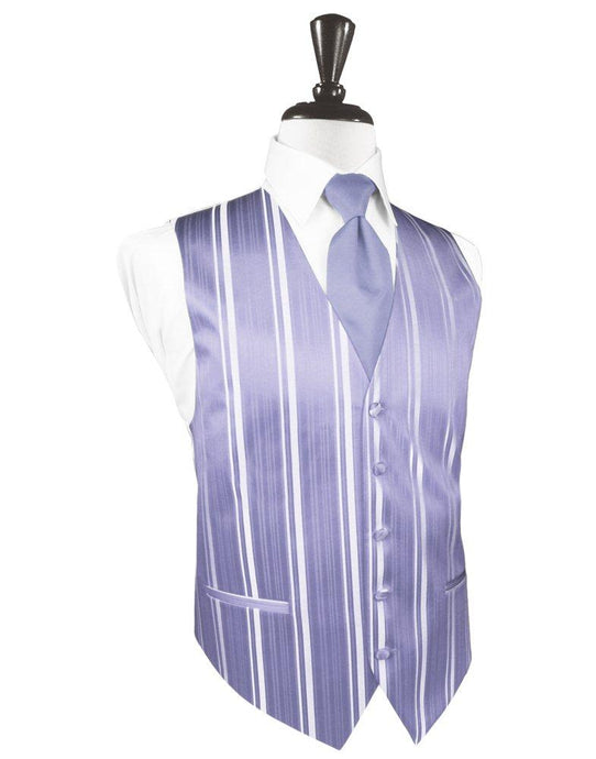 Periwinkle Striped Satin Vest - Tuxedo Club