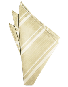 Bamboo Striped Satin Pocket Square - Tuxedo Club