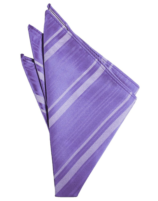 Freesia Striped Satin Pocket Square - Tuxedo Club