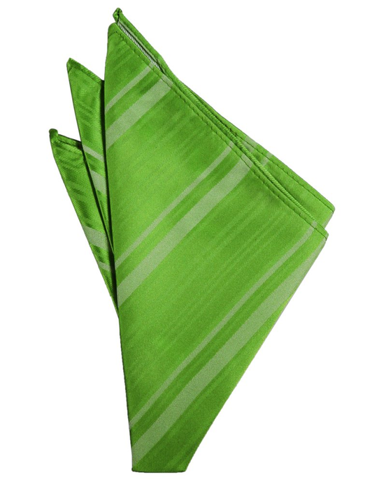 Kelly Striped Satin Pocket Square - Tuxedo Club