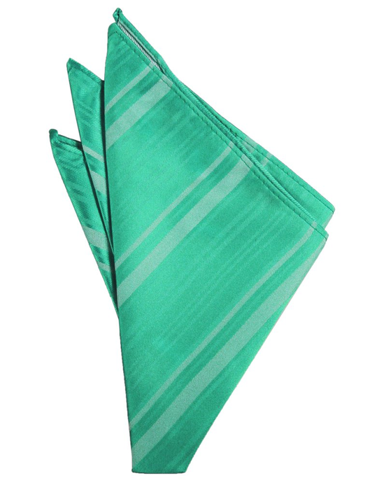 Mermaid Striped Satin Pocket Square - Tuxedo Club