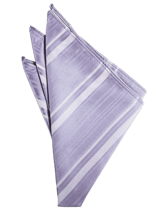 Periwinkle Striped Satin Pocket Square - Tuxedo Club