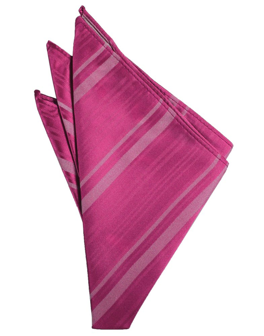 Watermelon Striped Satin Pocket Square - Tuxedo Club