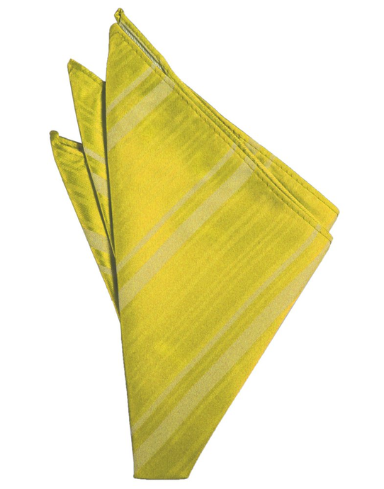Willow Striped Satin Pocket Square - Tuxedo Club