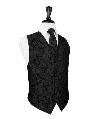 Black Tapestry Vest - Tuxedo Club