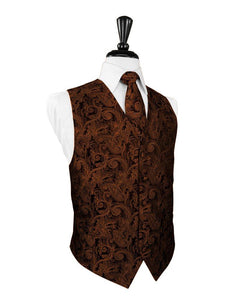 Cognac Tapestry Vest - Tuxedo Club