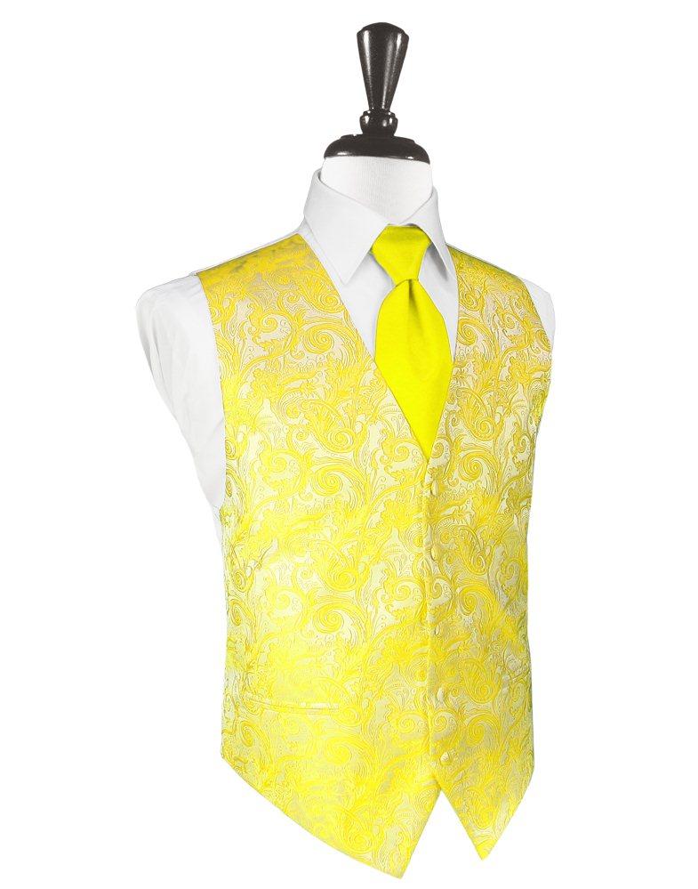 Lemon Tapestry Vest - Tuxedo Club