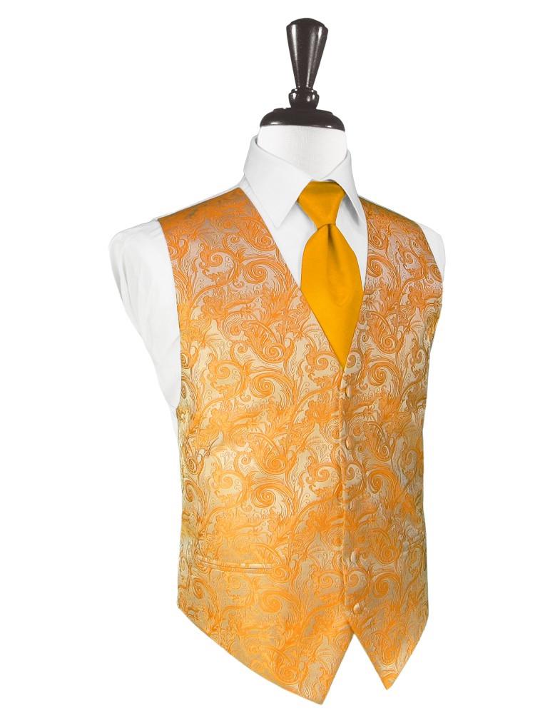 Tangerine Tapestry Vest - Tuxedo Club