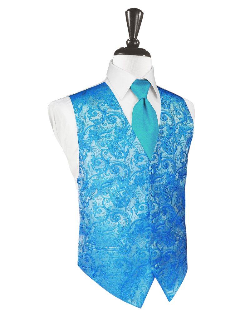 Turquoise Tapestry Vest - Tuxedo Club
