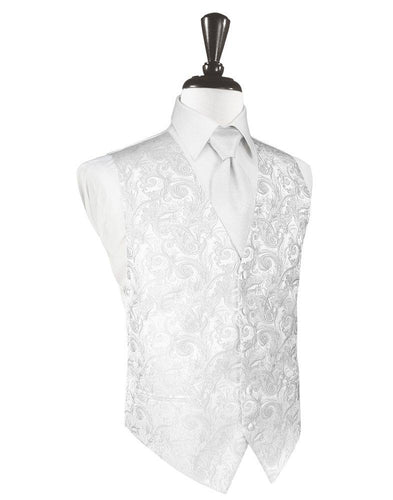 White Tapestry Vest - Tuxedo Club