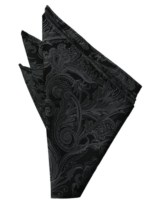 Black Tapestry Pocket Square - Tuxedo Club