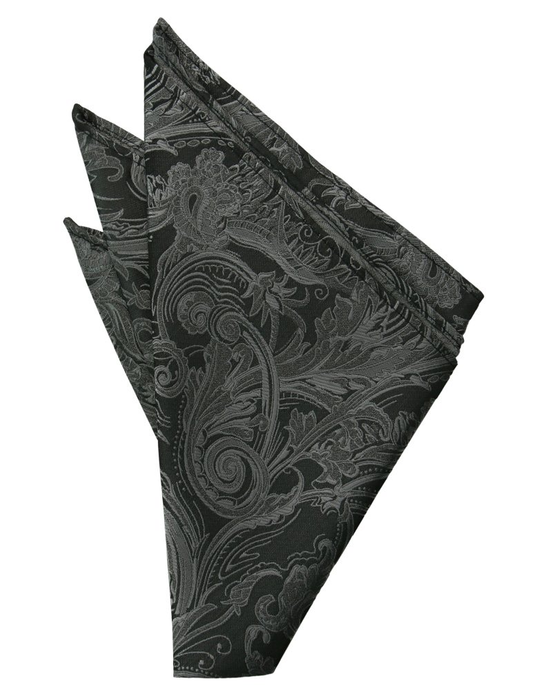 Charcoal Tapestry Pocket Square - Tuxedo Club
