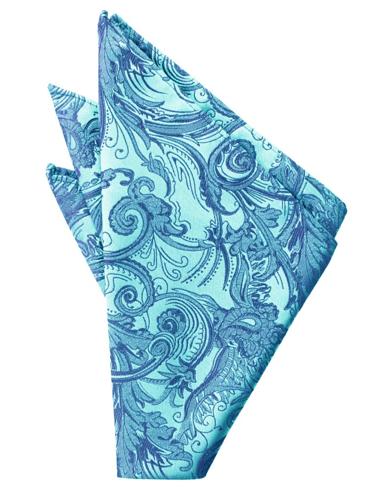 Turquoise Tapestry Pocket Square - Tuxedo Club