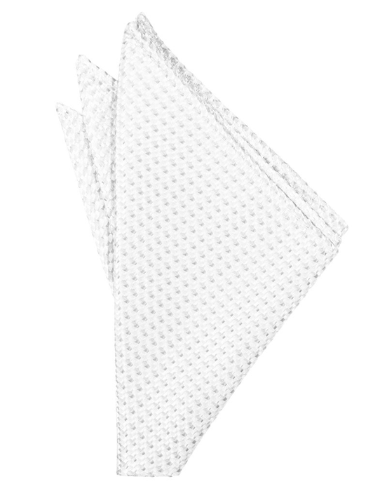 White Venetian Pocket Square - Tuxedo Club