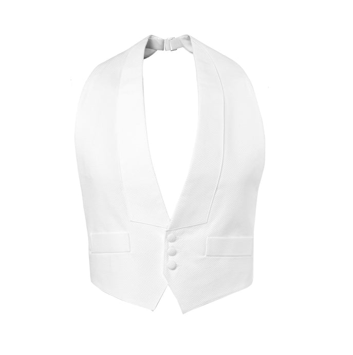 White Pique Backless Vest by Tux Park - Tuxedo Club