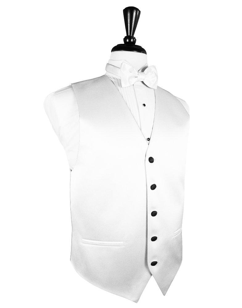 White Vitro Satin Vest - Tuxedo Club