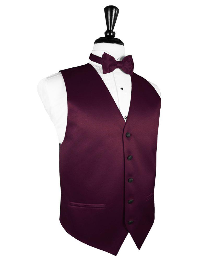 Wine Vitro Satin Vest - Tuxedo Club